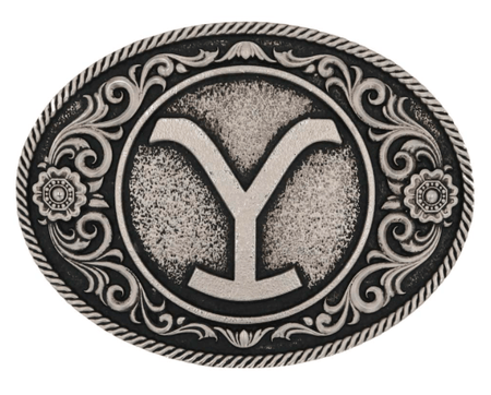 Yellowstone Dutton Ranch Y Floral Filigree Belt Buckle - Paramount Shop