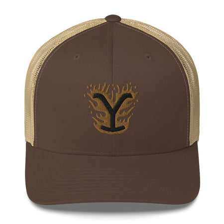 Yellowstone Flaming Logo Retro Trucker Hat - Paramount Shop