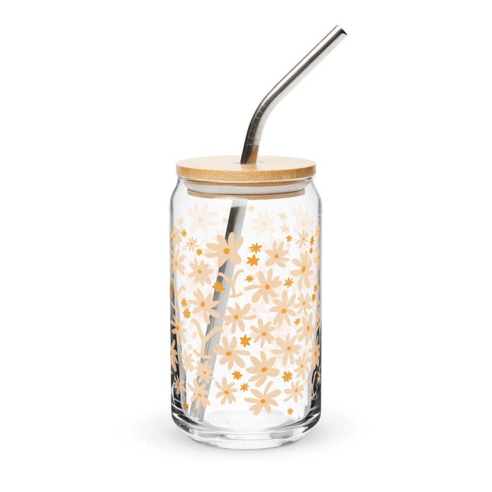 Yellowstone Floral Can Glass With Lid - Paramount Shop