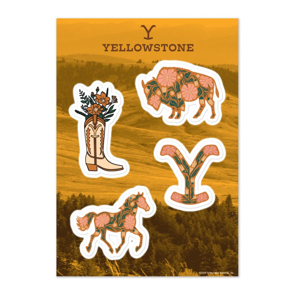 Yellowstone Floral Icons Sticker Sheet - Paramount Shop