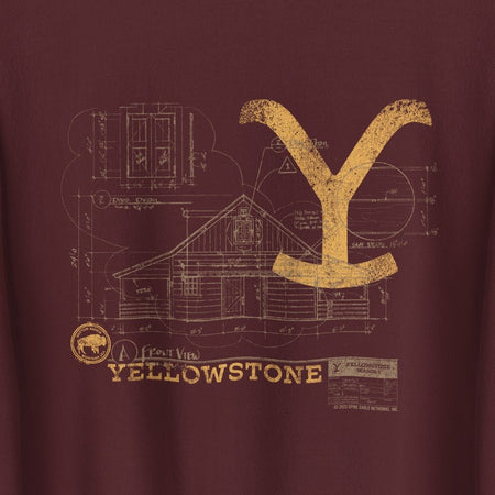 Yellowstone Historic Blueprint Crewneck Sweatshirt - Paramount Shop