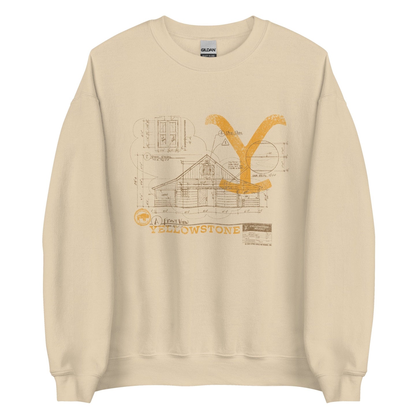 Yellowstone Historic Blueprint Crewneck Sweatshirt - Paramount Shop