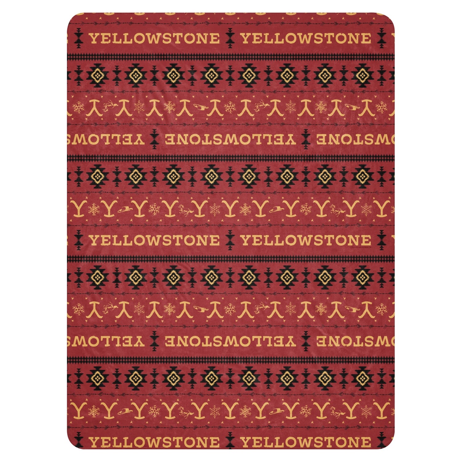 Yellowstone Holiday Aztec Sherpa Blanket - Paramount Shop