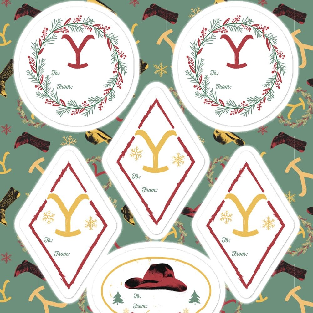 Yellowstone Holiday Icons Gift Sticker Sheet - Paramount Shop