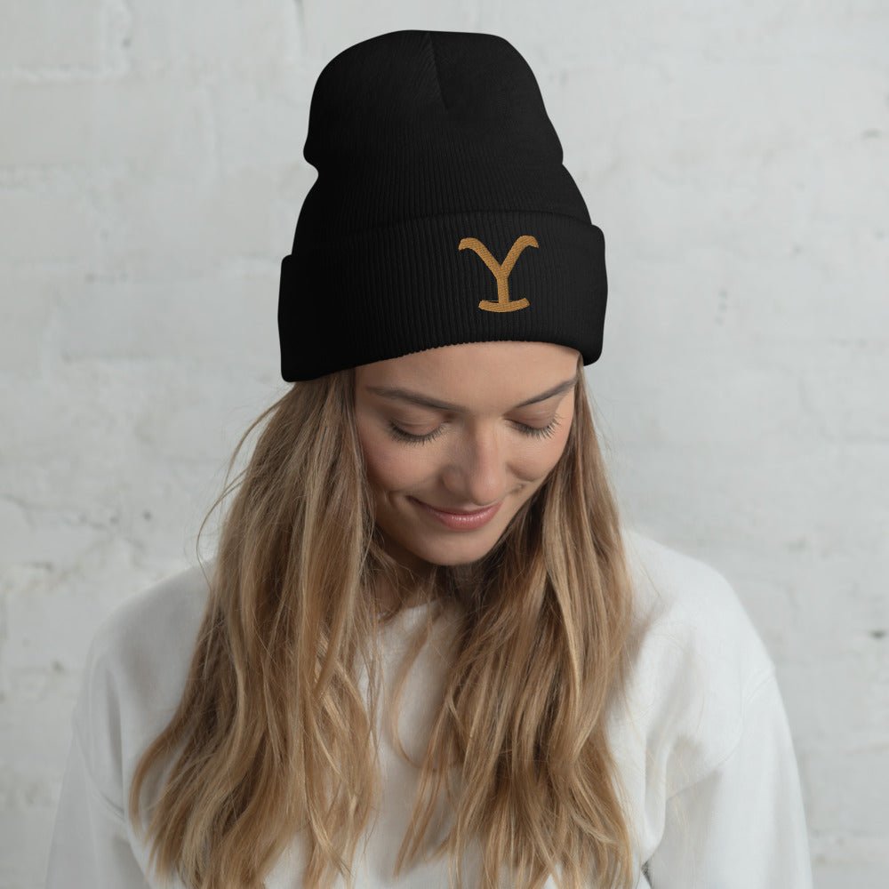 Yellowstone Logo Embroidered Cuffed Beanie - Paramount Shop