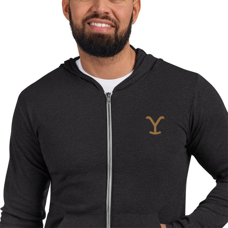 Yellowstone Logo Embroidered Zip Hoodie - Paramount Shop