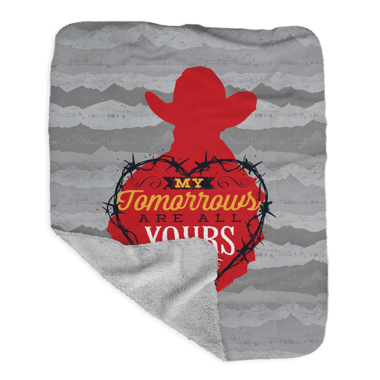 Yellowstone My Tomorrows Are All Yours Cowboy Sherpa Blanket - Paramount Shop