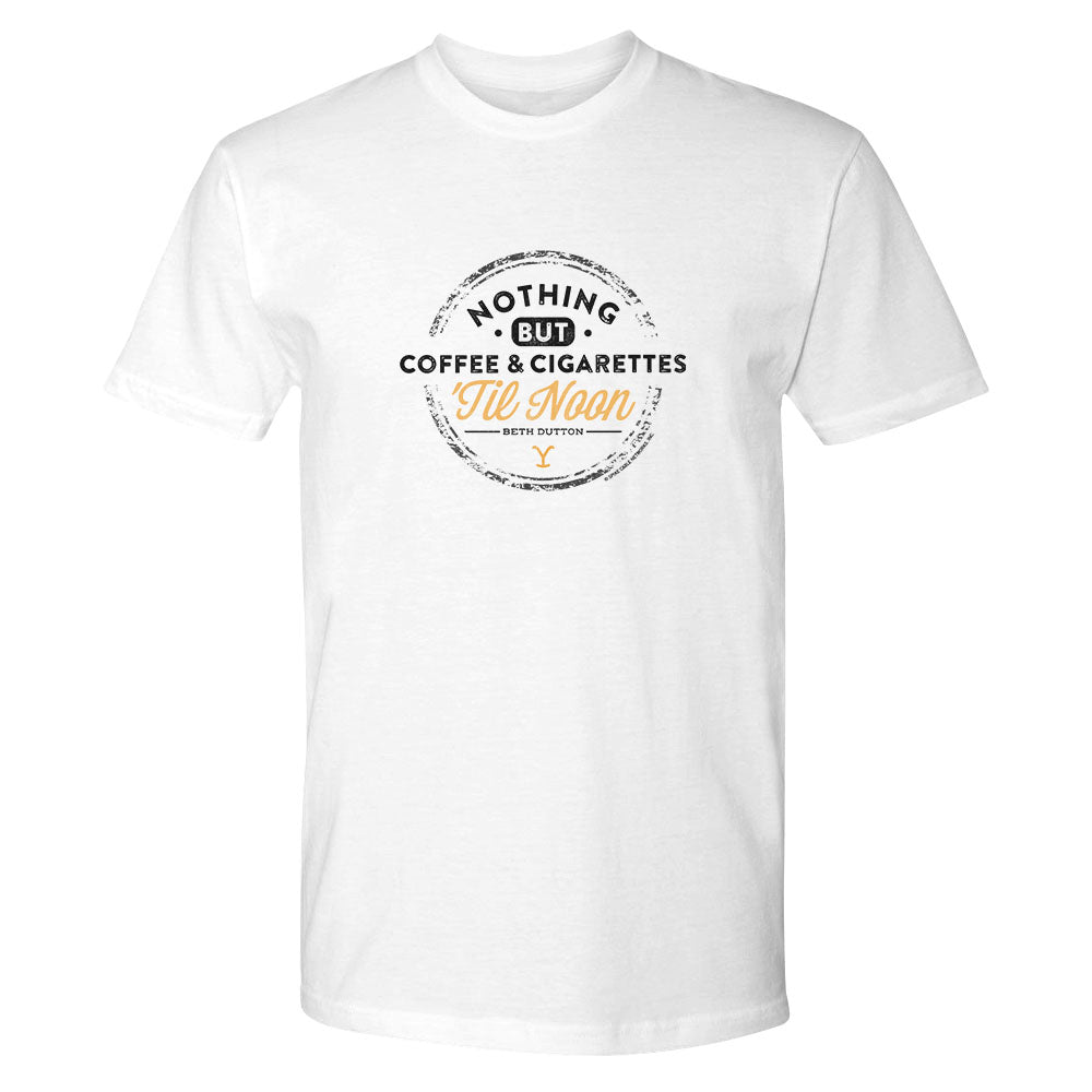 Yellowstone Nothing But Coffee & Cigarettes 'Til Noon Adult Short Sleeve T - Shirt - Paramount Shop