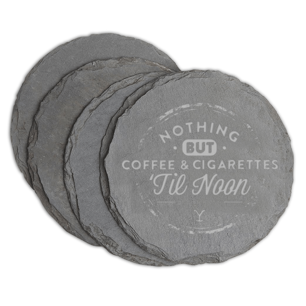 Yellowstone Nothing But Coffee Etched Slate Coasters - Paramount Shop