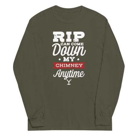 Yellowstone Rip Can Come Down My Chimney Any Time Adult Long Sleeve T - Shirt - Paramount Shop