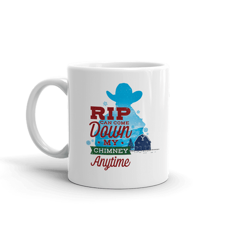 Yellowstone Rip Can Come Down My Chimney Anytime Silhouette White Mug - Paramount Shop