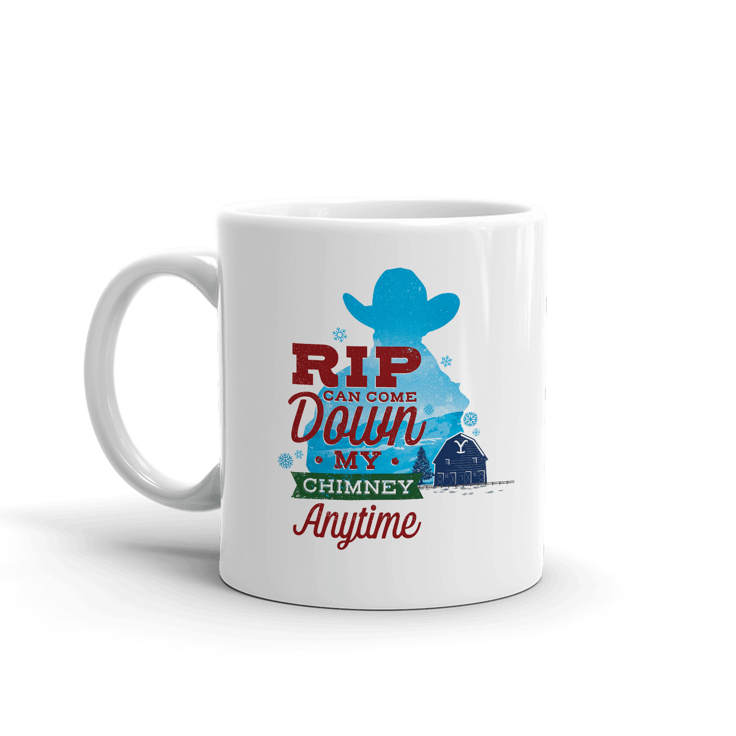 Yellowstone Rip Can Come Down My Chimney Anytime Silhouette White Mug - Paramount Shop