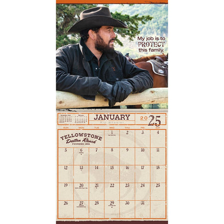 Yellowstone Rip Wheeler 2025 16 - Month Wall Calendar - Paramount Shop