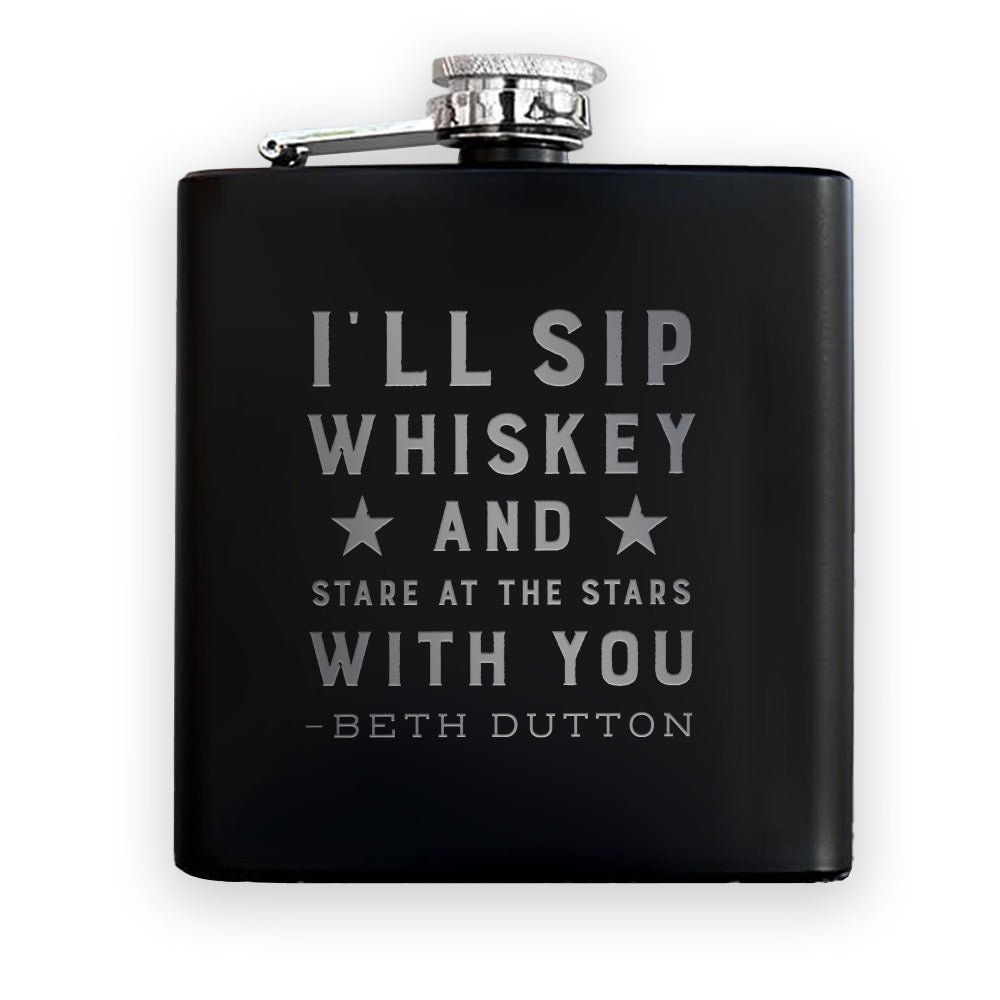 Yellowstone Sip Whiskey And Stare At The Stars Flask - Paramount Shop