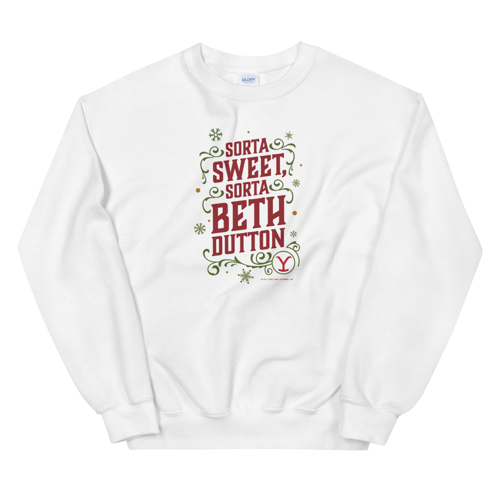 Yellowstone Sorta Sweet Sorta Beth Dutton Holiday Fleece Crewneck Sweatshirt - Paramount Shop