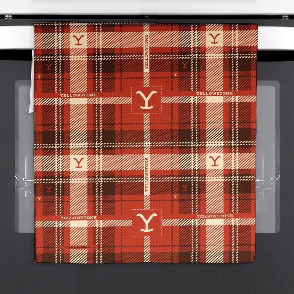 Yellowstone Tartan Logo Kitchen Towel - Paramount Shop