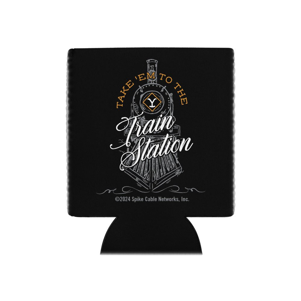 Yellowstone Train Station Can Cooler - Paramount Shop