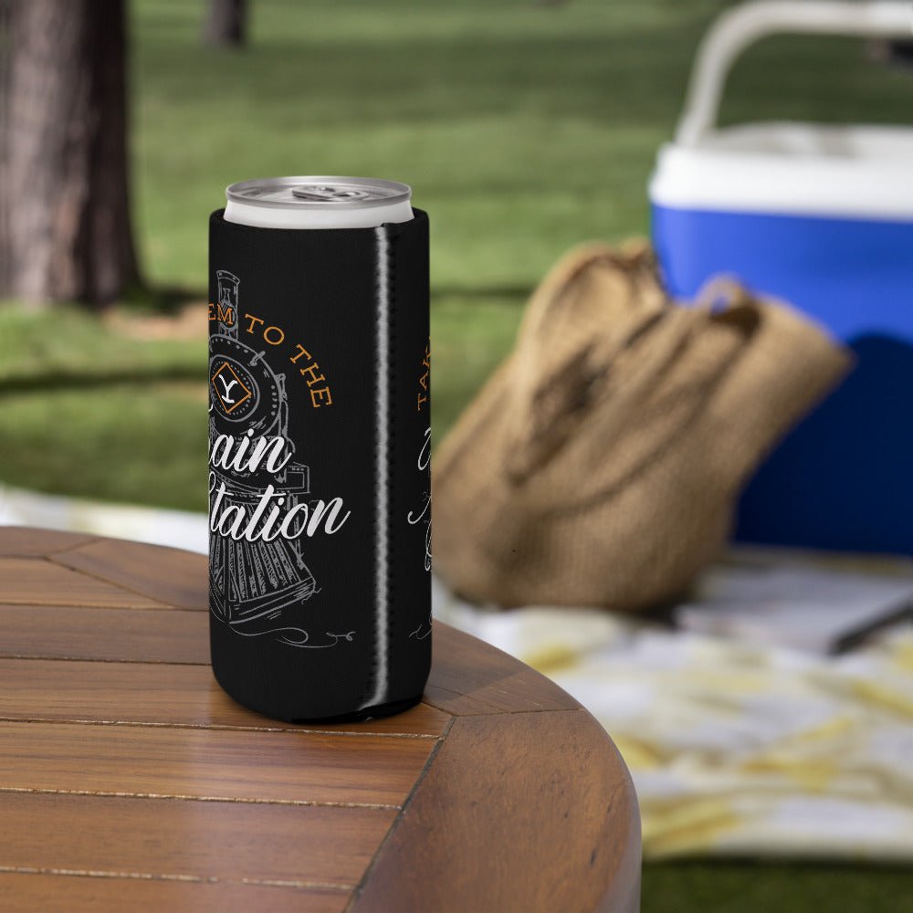 Yellowstone Train Station Can Cooler - Paramount Shop