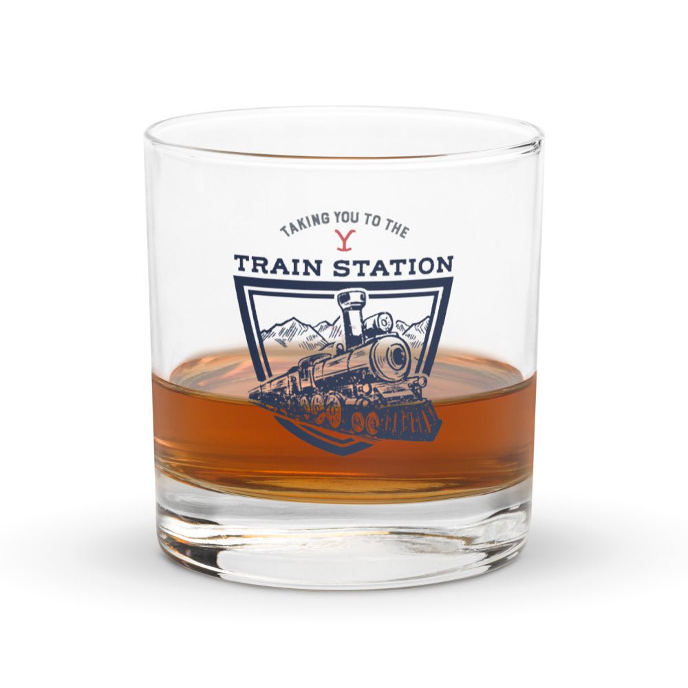 Yellowstone Train Station Rock Glass - Paramount Shop