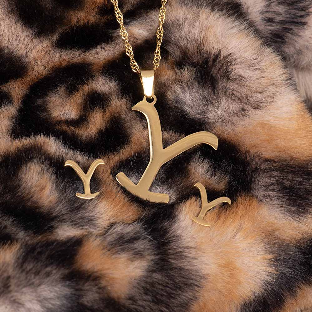 Yellowstone Y Logo Necklace and Earrings Set - Paramount Shop