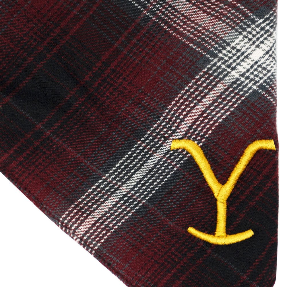 Yellowstone Y Logo Plaid Doggie Flandana - Paramount Shop