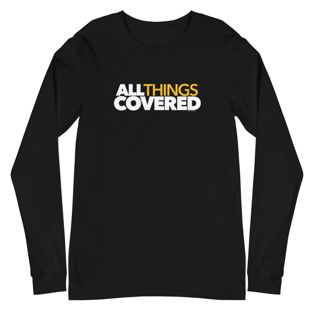 All Things Covered Podcast White Logo Adult Long Sleeve T-Shirt