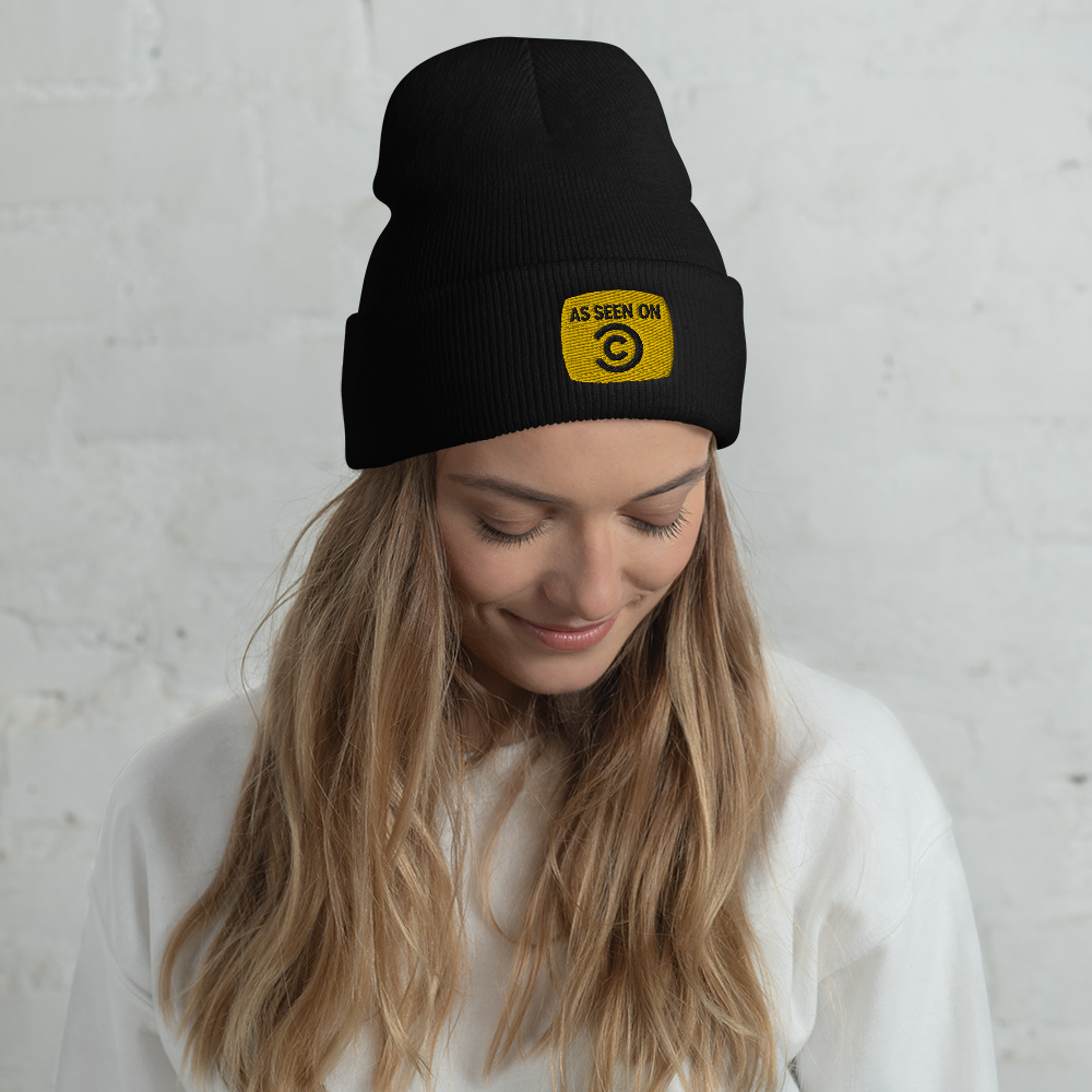 "As seen on" Comedy Central Logo Bestickte Beanie