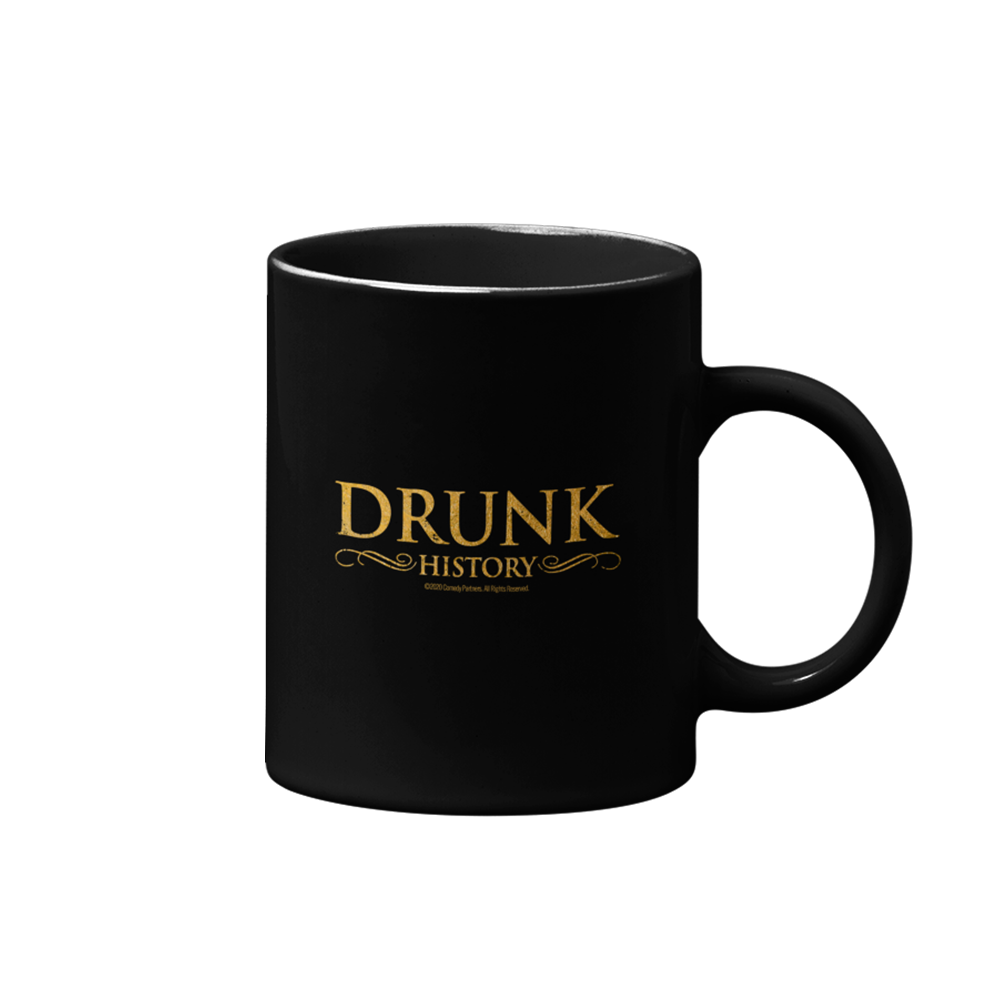 Drunk History Gold Logo Black Mug