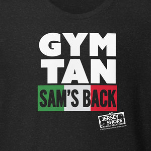Jersey Shore Family Vacation Camiseta Gym, Tan, Sam's Back