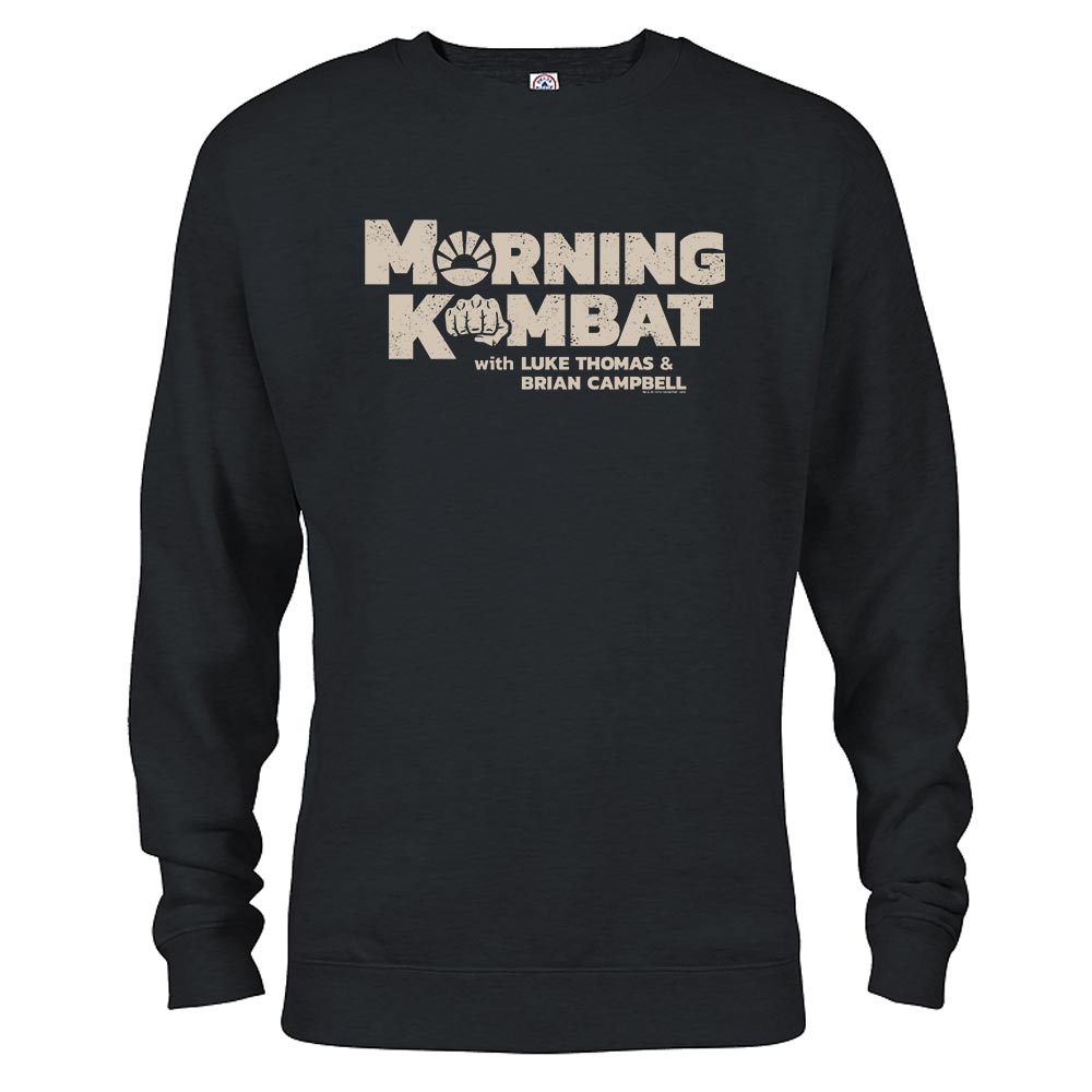 Morning Kombat Logo con nombres Sudadera polar de cuello redondo