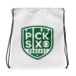 Pick Six Podcast Logo Drawstring Bag