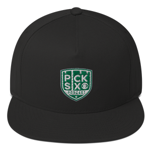 Pick Six Pick Six Podcast Logo Embroidered Flat Bill Hat
