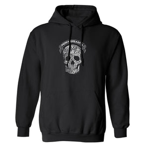 Penny Dreadful Line Art Skull Fleece Hooded Sweatshirt