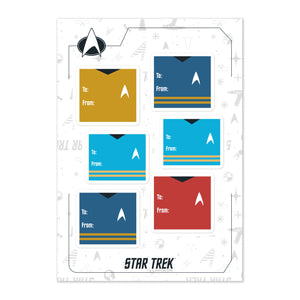 Star Trek Fiestas Hoja de adhesivos para etiquetas de regalo