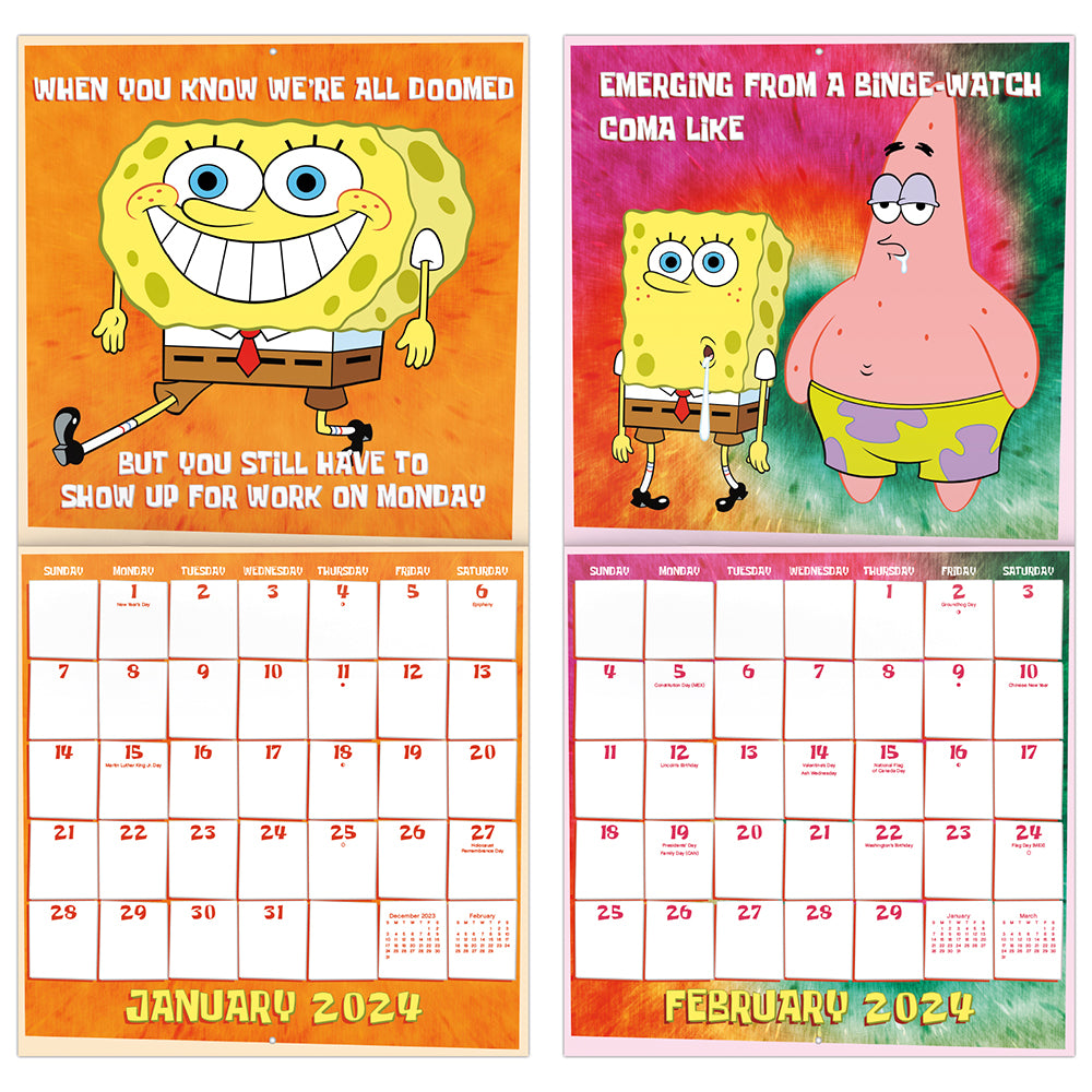 SpongeBob SquarePants 16-Month 2024 Wall Calendar – Paramount Shop