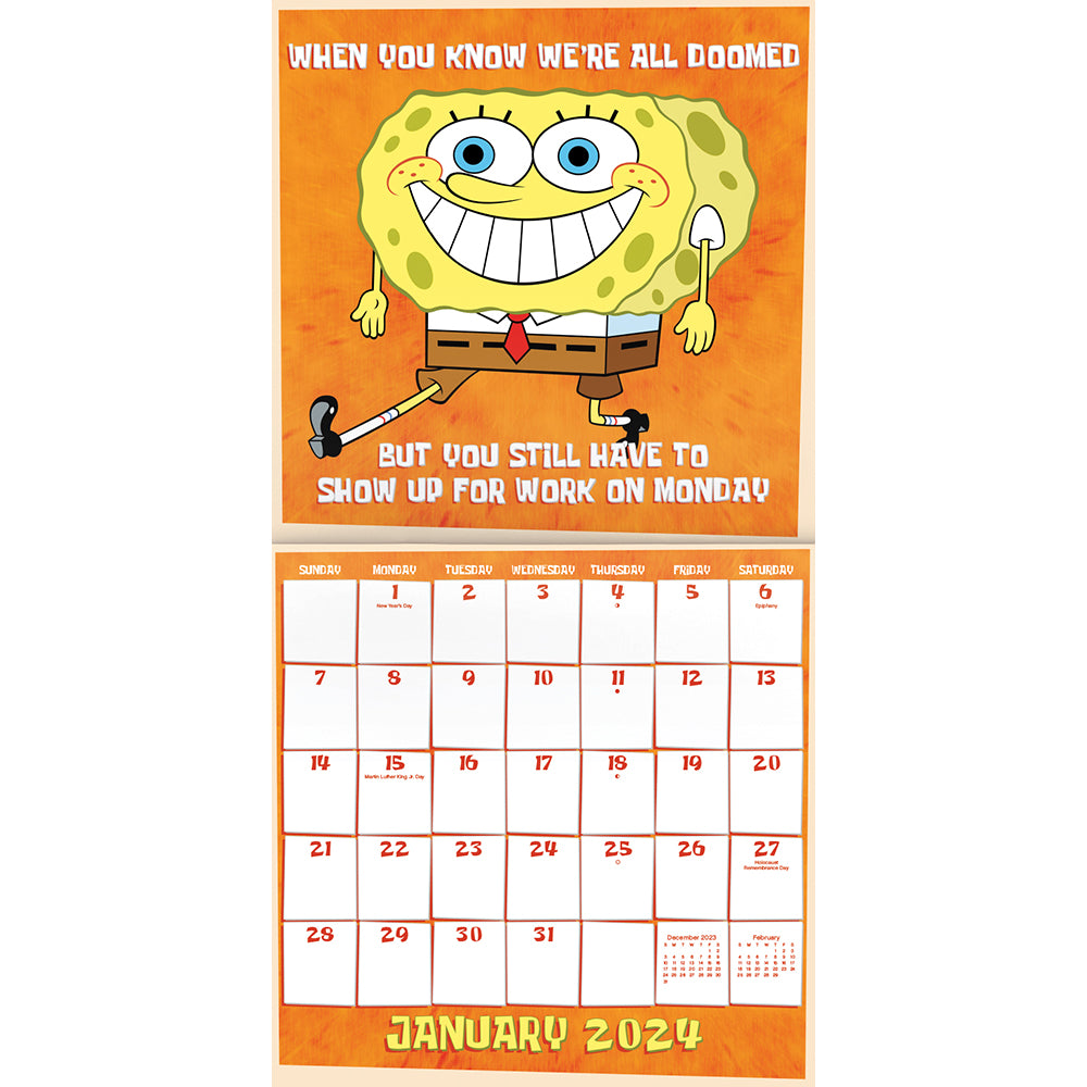 SpongeBob SquarePants 16Month 2024 Wall Calendar Paramount Shop