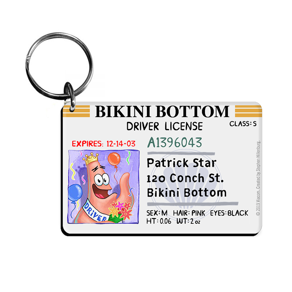 SpongeBob SquarePants Bikini Bottom Driver License Keychain Bundle