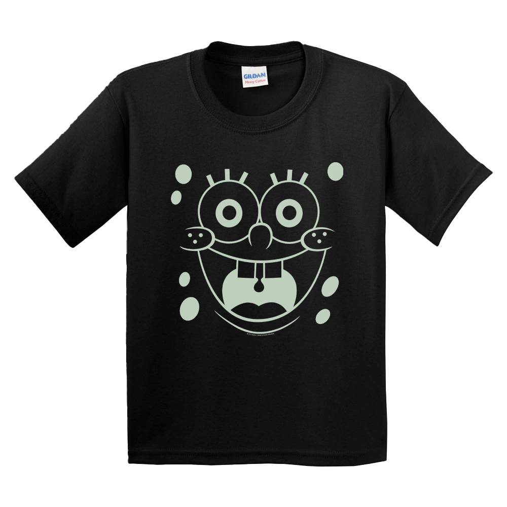 Spongebob Schwammkopf Glow in the Dark Big Face Kinder Kurzärmeliges Shirt