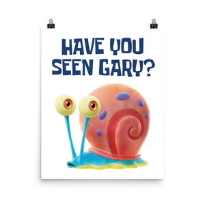 Spongebob Schwammkopf auf der Flucht Hast du Gary gesehen Premium Satin Poster