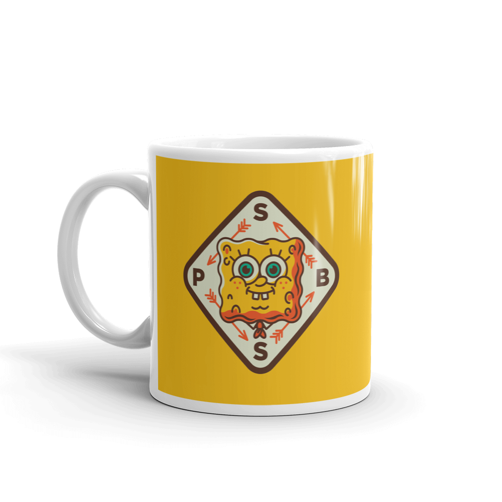 SpongeBob SquarePants Sponge on the Run SpongeBob Badge White Mug