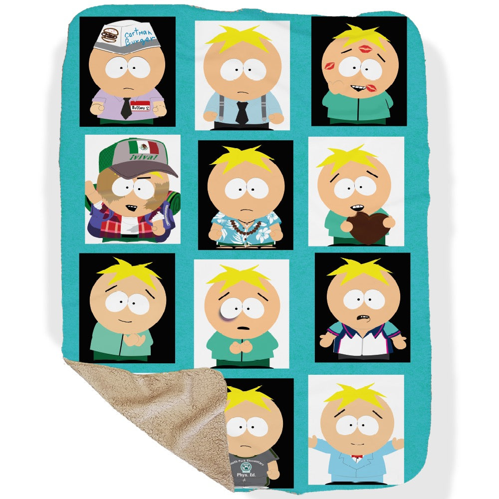 South Park Gesichter von Butters Sherpa-Decke