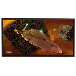Star Trek: Voyager Schiffe der Linie gepanzerte Voyager schwimmende Rahmen gewickelt Leinwand