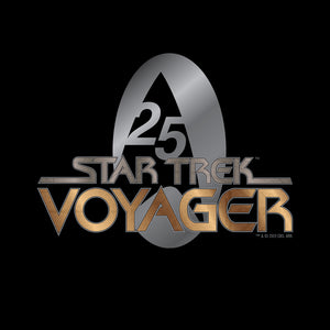Star Trek: Voyager Gold 25 Logo Erwachsene Kurzärmeliges T-Shirt