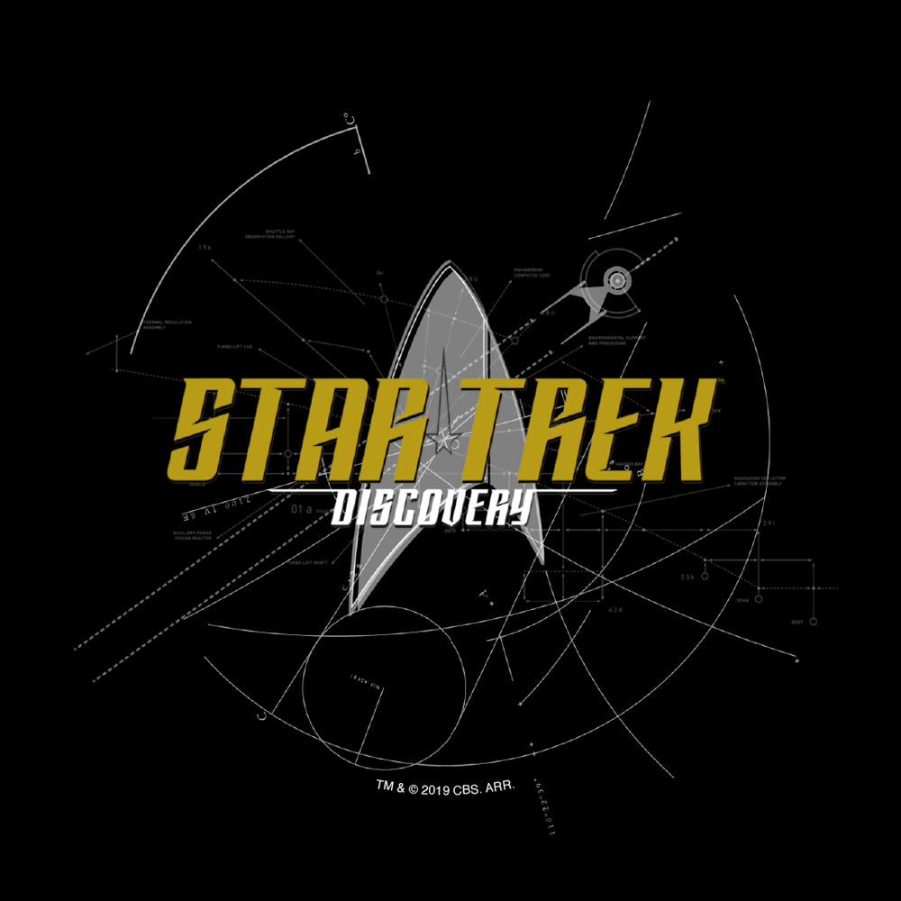 Star Trek: Discovery Logo Boceto Adultos Camiseta de manga corta