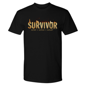 Survivor Flamme Logo Erwachsene Kurzärmeliges T-Shirt