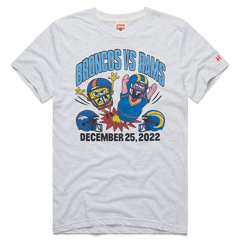 SpongeBob Schwammkopf und Patrick x Broncos Vs Rams 2022 Kurzarm T-Shirt