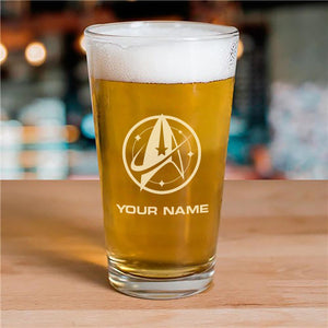 Star Trek: Discovery Mando de la Flota Estelar Personalizado Vaso de cerveza