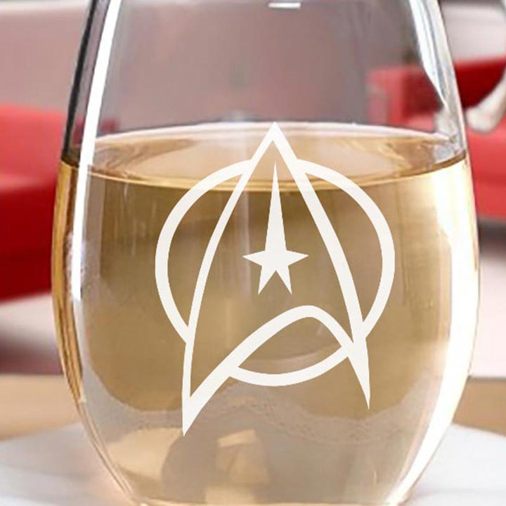 Star Trek: The Original Series Copa de vino sin tallo Delta grabada con láser