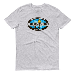 Survivor Übertrumpfen, überspielen, überdauern Logo Erwachsene Kurzärmeliges T-Shirt