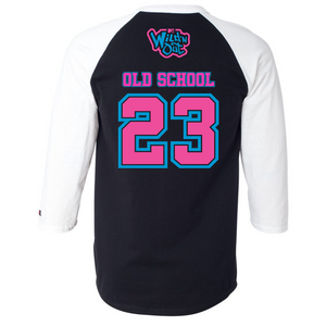 Wild 'N Out Neón Old School Camiseta de béisbol de manga 3/4